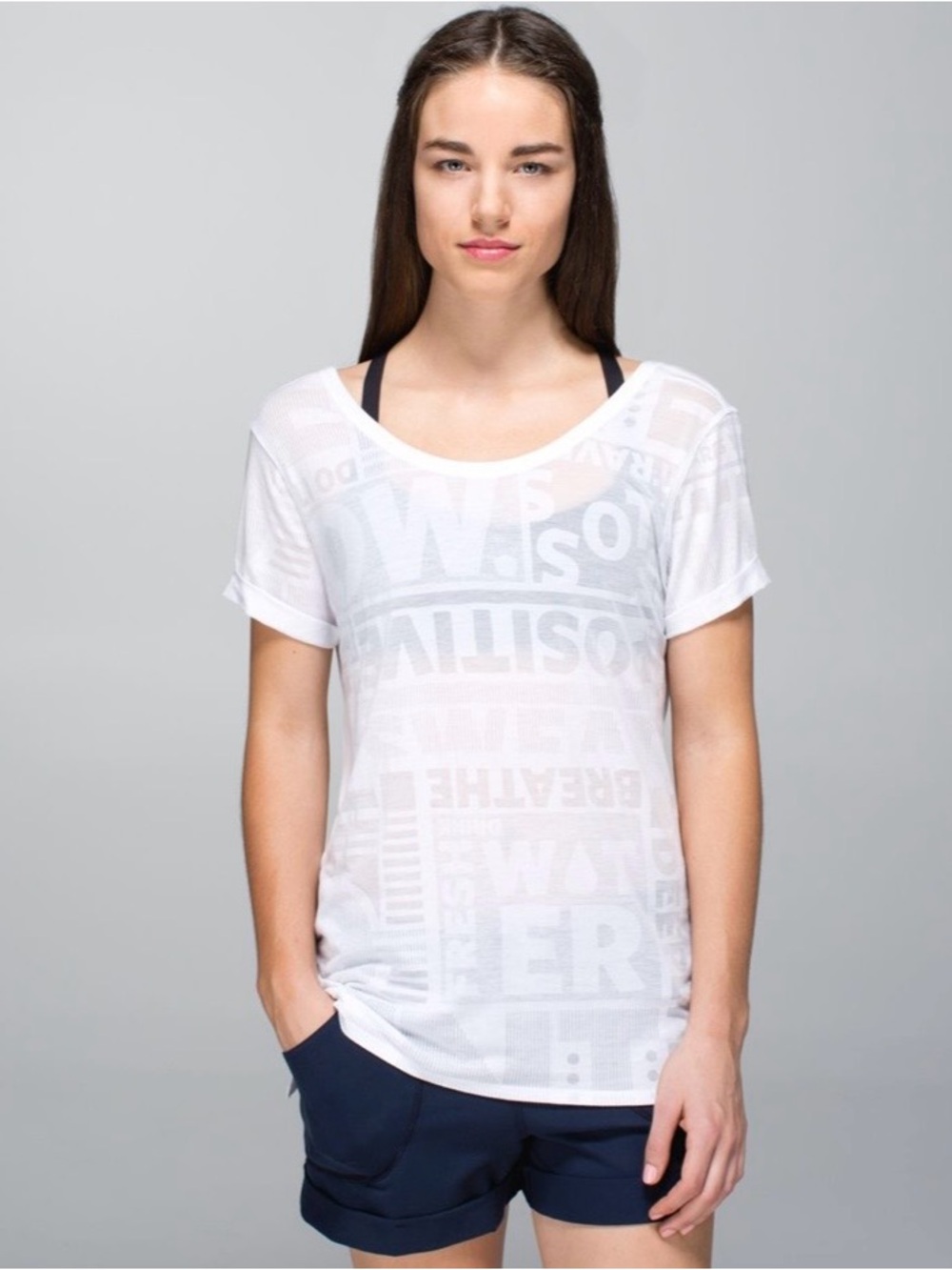 lululemon Trikonasana T, white, size 6, NWT